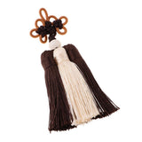 Max Traditional Chinese Knot 3 Row Tassel Pendant Bag Decor Deep Coffe + Beige - Aladdin Shoppers