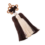 Max Traditional Chinese Knot 3 Row Tassel Pendant Bag Decor Deep Coffe + Beige - Aladdin Shoppers