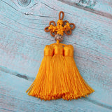 Max Traditional Chinese Knot 3 Row Tassel Pendant Bag Decor Golden - Aladdin Shoppers