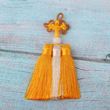 Max Traditional Chinese Knot 3 Row Tassel Pendant Bag Decor Golden + Beige - Aladdin Shoppers