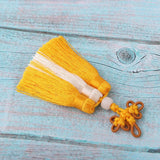 Max Traditional Chinese Knot 3 Row Tassel Pendant Bag Decor Golden + Beige - Aladdin Shoppers