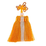 Max Traditional Chinese Knot 3 Row Tassel Pendant Bag Decor Golden + Beige - Aladdin Shoppers
