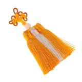 Max Traditional Chinese Knot 3 Row Tassel Pendant Bag Decor Golden + Beige - Aladdin Shoppers