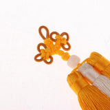 Max Traditional Chinese Knot 3 Row Tassel Pendant Bag Decor Golden + Beige - Aladdin Shoppers