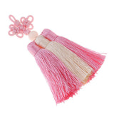 Max Traditional Chinese Knot 3 Row Tassel Pendant Bag Decor Pink + Beige - Aladdin Shoppers