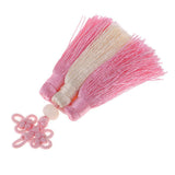 Max Traditional Chinese Knot 3 Row Tassel Pendant Bag Decor Pink + Beige - Aladdin Shoppers