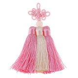 Max Traditional Chinese Knot 3 Row Tassel Pendant Bag Decor Pink + Beige - Aladdin Shoppers