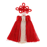 Max Traditional Chinese Knot 3 Row Tassel Pendant Bag Decor Red + Beige - Aladdin Shoppers