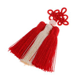 Max Traditional Chinese Knot 3 Row Tassel Pendant Bag Decor Red + Beige - Aladdin Shoppers
