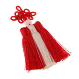Max Traditional Chinese Knot 3 Row Tassel Pendant Bag Decor Red + Beige - Aladdin Shoppers