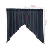 Max Triangular Window Voile Sheer Curtain Valance Tiers Dark Blue 90x160cm - Aladdin Shoppers