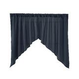 Max Triangular Window Voile Sheer Curtain Valance Tiers Dark Blue 90x160cm - Aladdin Shoppers