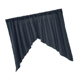 Max Triangular Window Voile Sheer Curtain Valance Tiers Dark Blue 90x160cm - Aladdin Shoppers