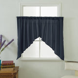 Max Triangular Window Voile Sheer Curtain Valance Tiers Dark Blue 90x90cm - Aladdin Shoppers