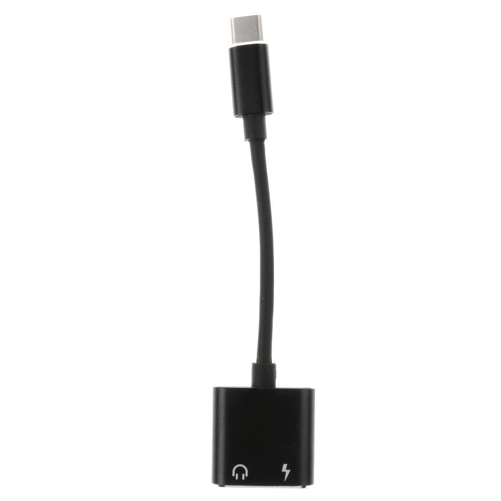 Max Type-C 2 in 1 Audio Charge Adapter Cable for Xiaomi Max2 Huawei Letv Black - Aladdin Shoppers