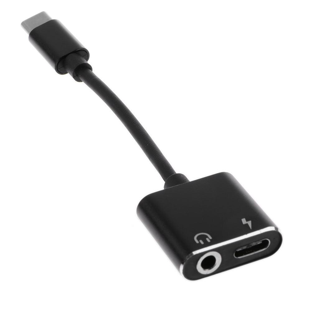 Max Type-C 2 in 1 Audio Charge Adapter Cable for Xiaomi Max2 Huawei Letv Black - Aladdin Shoppers