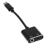 Max Type-C 2 in 1 Audio Charge Adapter Cable for Xiaomi Max2 Huawei Letv Black - Aladdin Shoppers