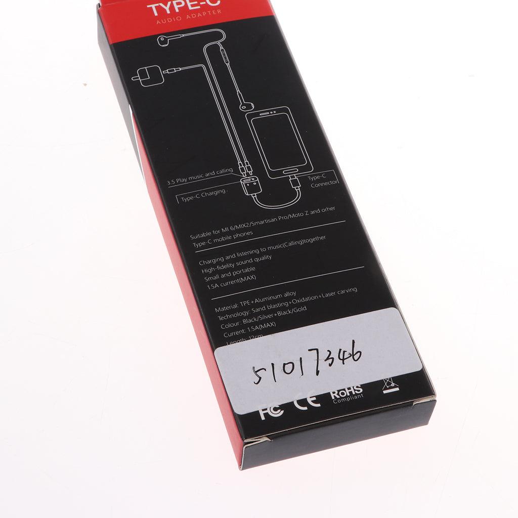 Max Type-C 2 in 1 Audio Charge Adapter Cable for Xiaomi Max2 Huawei Letv Black - Aladdin Shoppers