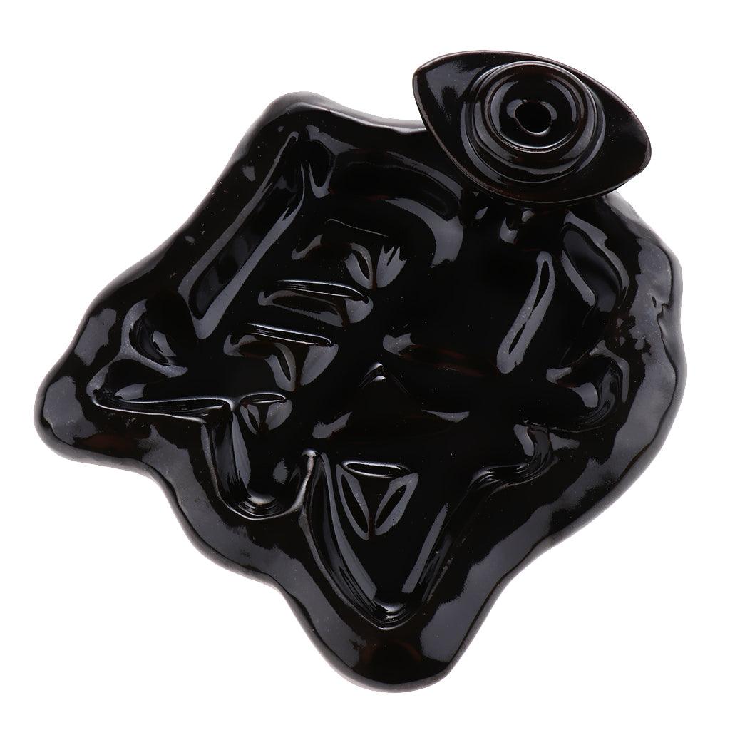 Max Vintage Black Ceramic Backflow Incense Burner Stick Cones Holder Style 06 - Aladdin Shoppers