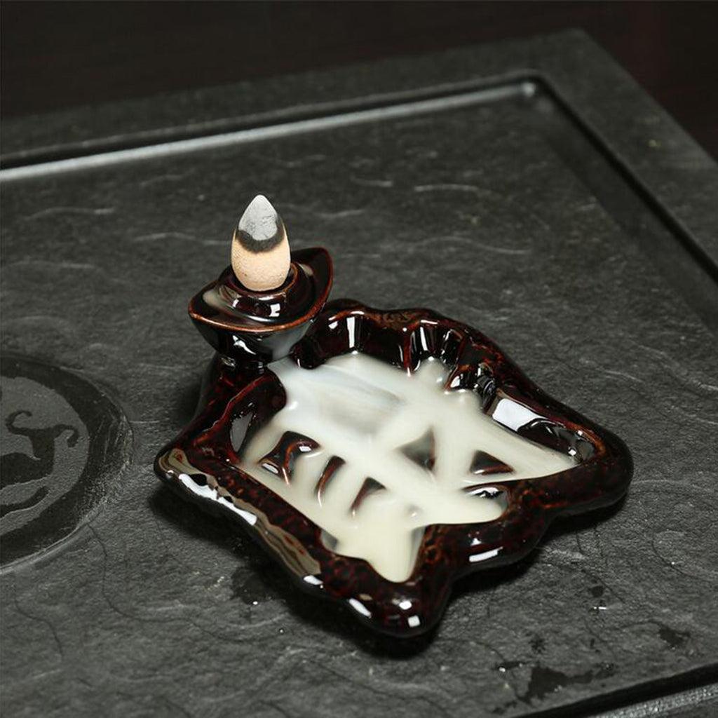 Max Vintage Black Ceramic Backflow Incense Burner Stick Cones Holder Style 06 - Aladdin Shoppers