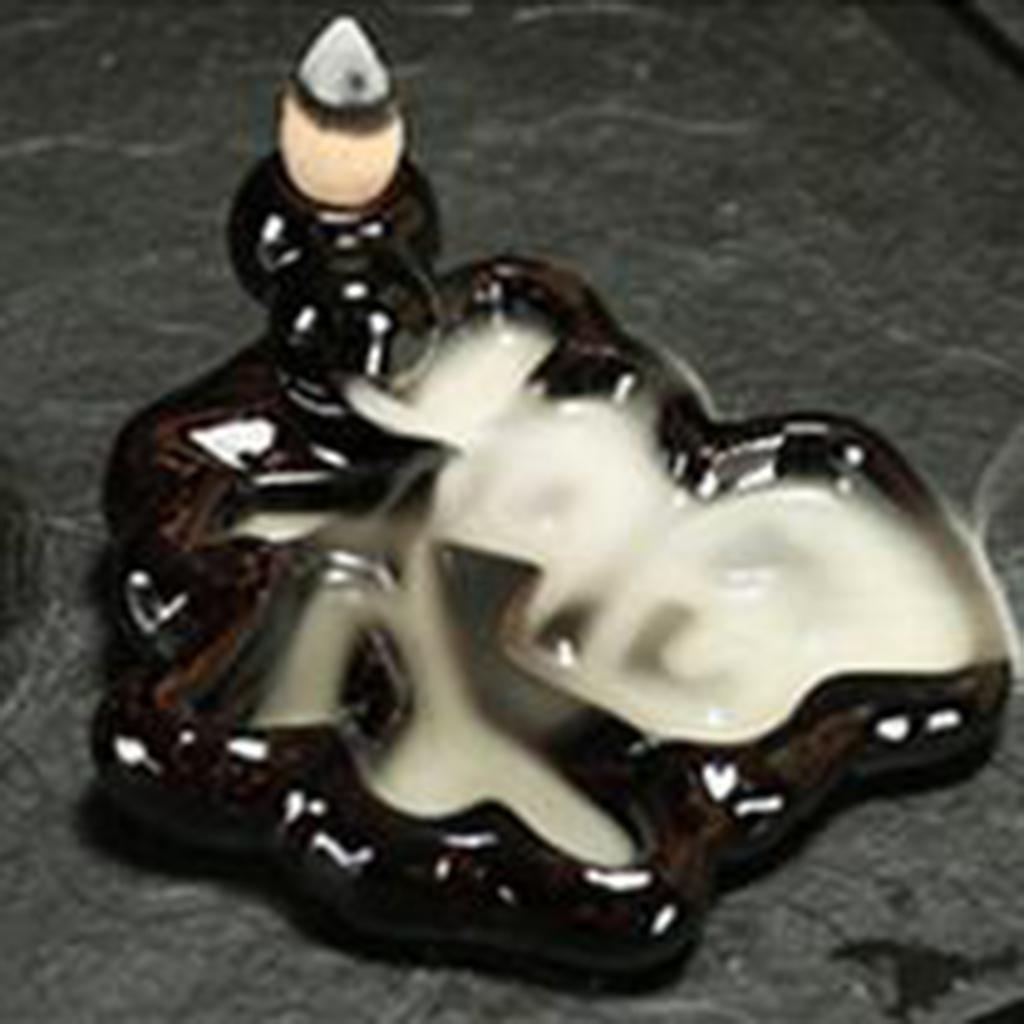 Max Vintage Black Ceramic Backflow Incense Burner Stick Cones Holder Style 07 - Aladdin Shoppers