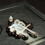 Max Vintage Black Ceramic Backflow Incense Burner Stick Cones Holder Style 10 - Aladdin Shoppers