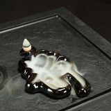 Max Vintage Black Ceramic Backflow Incense Burner Stick Cones Holder Style 11 - Aladdin Shoppers