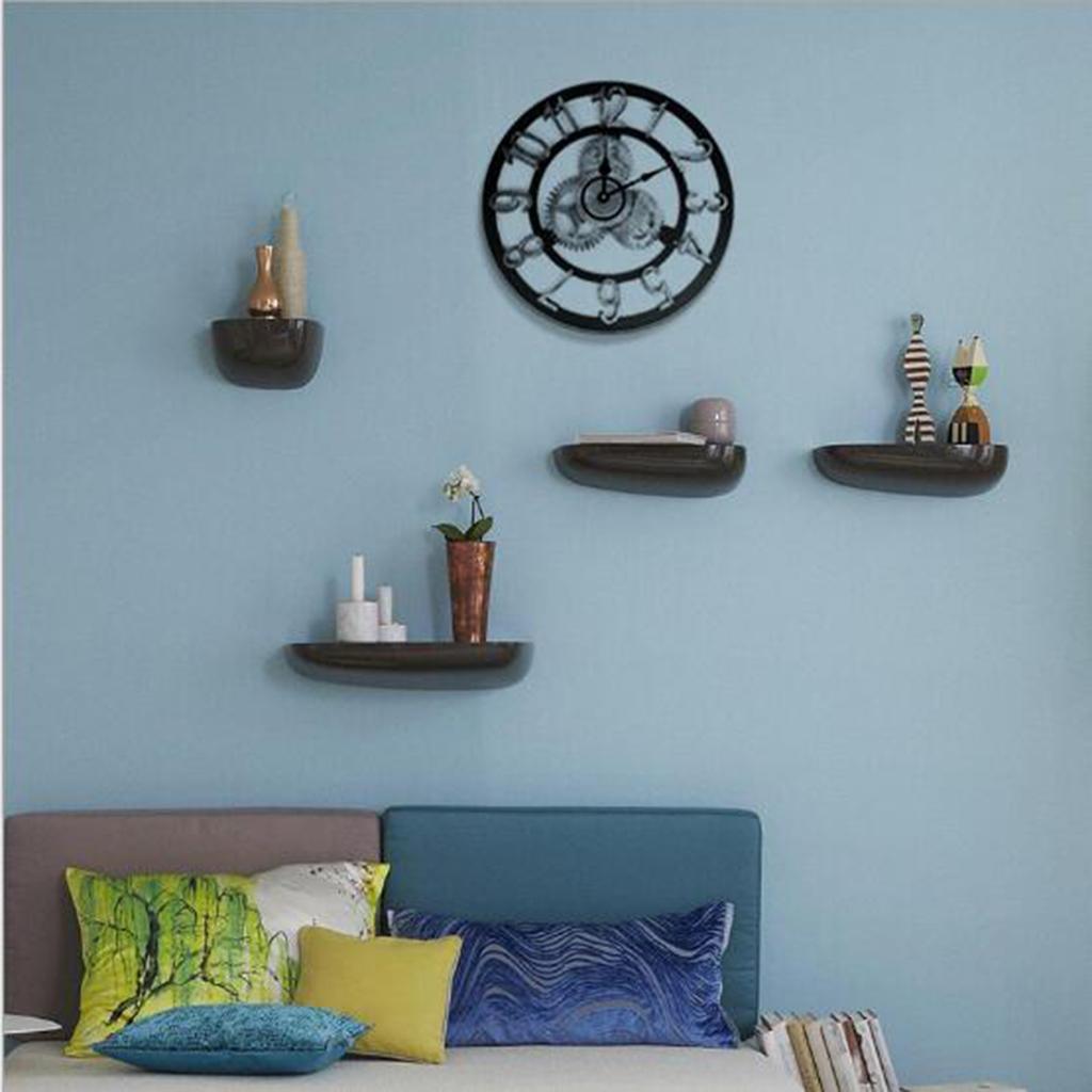 Max Vintage Retro Wooden Wall Clock 12H Display Carved Battery Powered Silver 40cm - Aladdin Shoppers