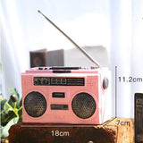 Max Vintage Style Resin Radio Crafts for Living Room Office Gallery Pink - Aladdin Shoppers