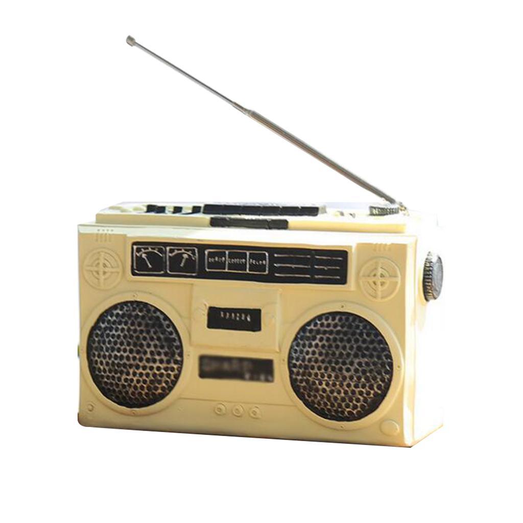 Max Vintage Style Resin Radio Crafts for Living Room Office Gallery White - Aladdin Shoppers