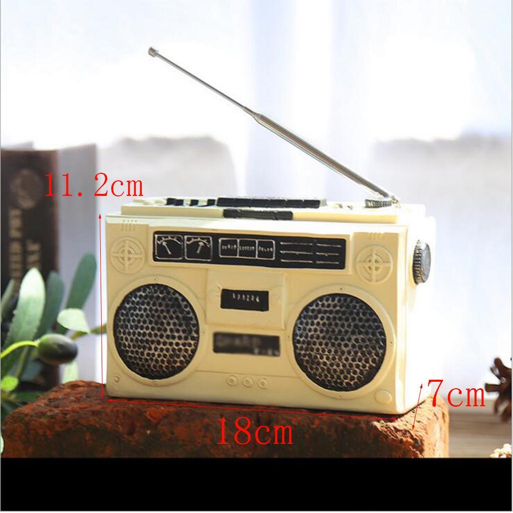 Max Vintage Style Resin Radio Crafts for Living Room Office Gallery White - Aladdin Shoppers