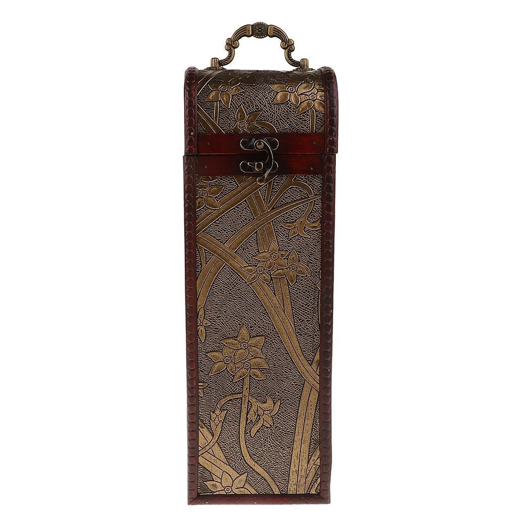 Max Vintage Wine Box Wooden Antique Packaging Wine Gift Box 1 Bottle-B - Aladdin Shoppers