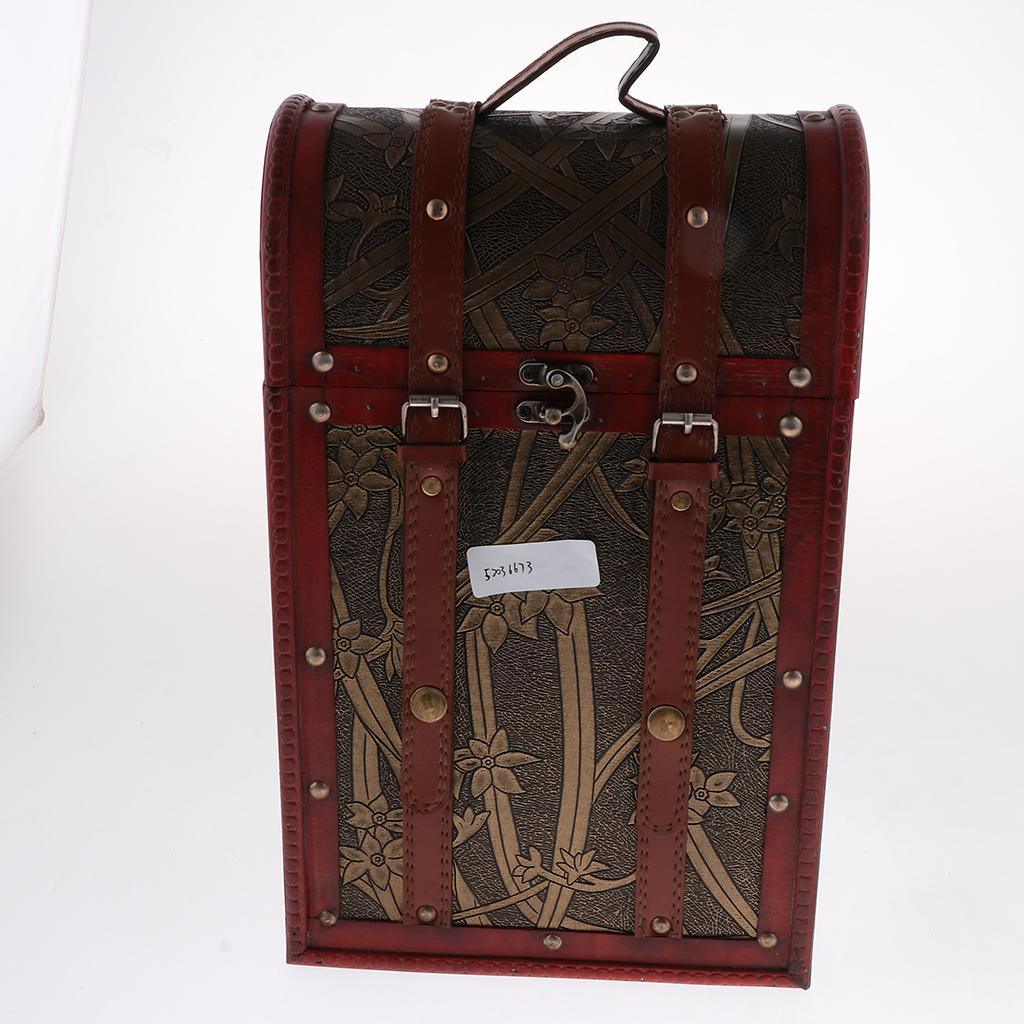 Max Vintage Wooden Wine Box Double Wine Bottle Gifts Antique Finish -2 Bottles - Aladdin Shoppers