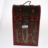 Max Vintage Wooden Wine Box Double Wine Bottle Gifts Antique Finish -2 Bottles - Aladdin Shoppers
