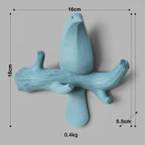 Max Wall Mounted Resin Coat Robe Hook Birds Stand on Branch Hanger Rack Blue A - Aladdin Shoppers
