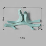 Max Wall Mounted Resin Coat Robe Hook Birds Stand on Branch Hanger Rack Green B - Aladdin Shoppers