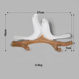 Max Wall Mounted Resin Coat Robe Hook Birds Stand on Branch Hanger Rack White B - Aladdin Shoppers
