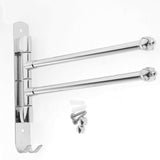 Max Wall Mounted Swing Towel Bar Stainless Steel Bath Towel Rod Arm Silver_2Bars - Aladdin Shoppers