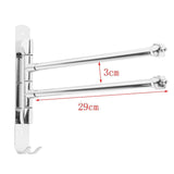 Max Wall Mounted Swing Towel Bar Stainless Steel Bath Towel Rod Arm Silver_2Bars - Aladdin Shoppers