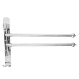 Max Wall Mounted Swing Towel Bar Stainless Steel Bath Towel Rod Arm Silver_2Bars - Aladdin Shoppers