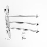 Max Wall Mounted Swing Towel Bar Stainless Steel Bath Towel Rod Arm Silver_3Bars - Aladdin Shoppers