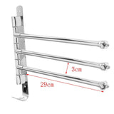 Max Wall Mounted Swing Towel Bar Stainless Steel Bath Towel Rod Arm Silver_3Bars - Aladdin Shoppers