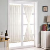 Max White French Door Curtain Panel Rod Pocket Blackout Curtains W64xL102cm - Aladdin Shoppers