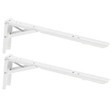 Max White Paint Foldable L Shape Wall Mount Shelf Bracket Hanging Holder Size 4 - Aladdin Shoppers