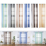 Max Window Sheer Curtains Rod Pocket Faux Linen Voile Curtains 100x200cm Color_1 - Aladdin Shoppers