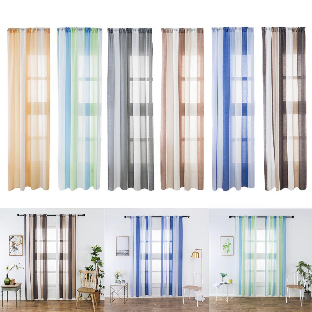 Max Window Sheer Curtains Rod Pocket Faux Linen Voile Curtains 100x200cm Color_1 - Aladdin Shoppers