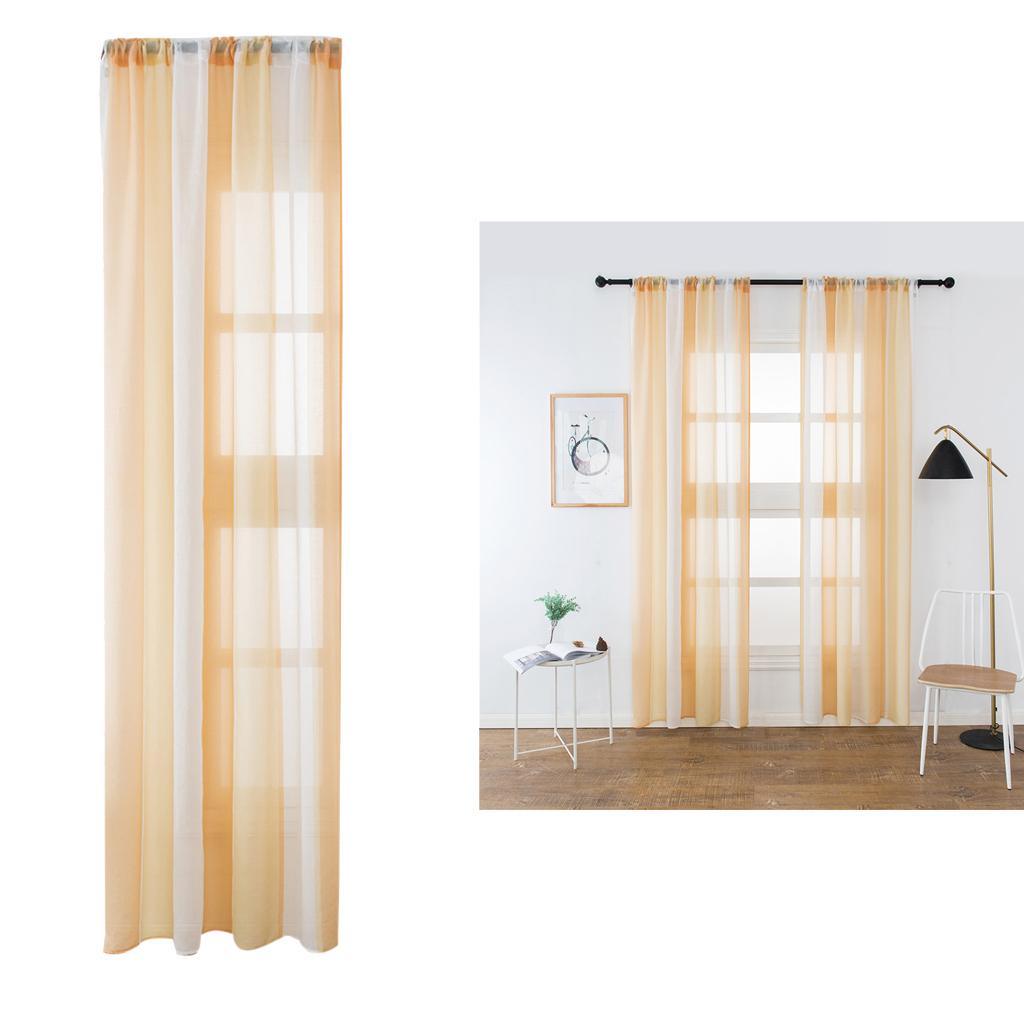 Max Window Sheer Curtains Rod Pocket Faux Linen Voile Curtains 100x200cm Color_1 - Aladdin Shoppers