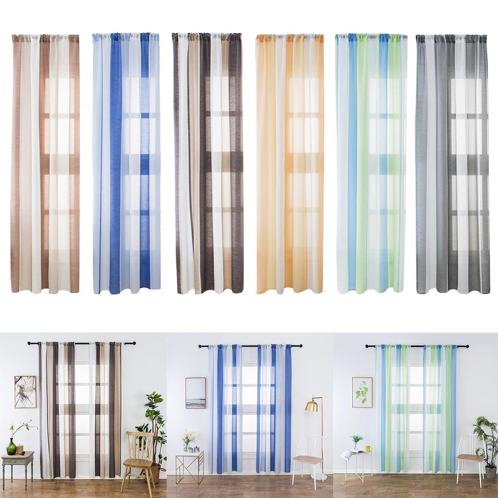 Max Window Sheer Curtains Rod Pocket Faux Linen Voile Curtains 100x200cm Color_1 - Aladdin Shoppers
