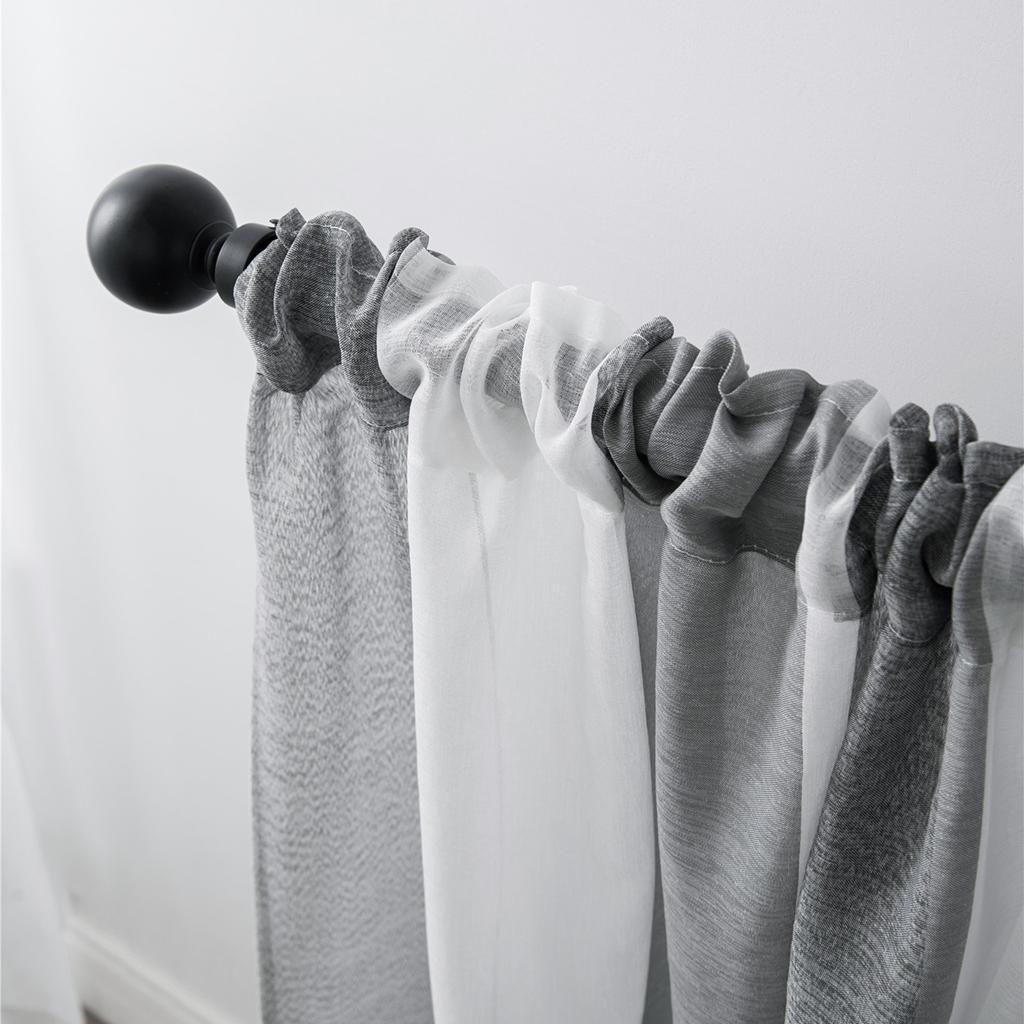 Max Window Sheer Curtains Rod Pocket Faux Linen Voile Curtains 100x200cm Color_3 - Aladdin Shoppers