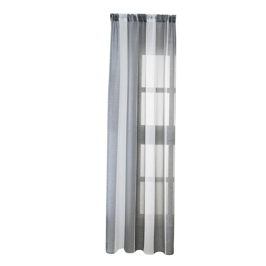 Max Window Sheer Curtains Rod Pocket Faux Linen Voile Curtains 100x200cm Color_3 - Aladdin Shoppers